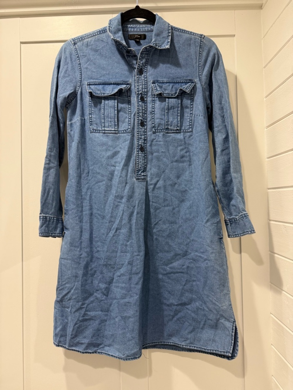 J. Crew Denim Shirt Dress‎ with Chest Pockets